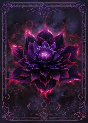 MTG Card Sleeves 100CT (Crimson Black Lotus), Matte Art Card Sleeves, Matte Back & Clear Front, 66x92mm