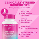 Pink Stork Fertility Bundle - Conception Tea and Supplements for Women, Prenatal Vitamins with Ashwagandha, Inositol, Vitex and Folate to Help Support Hormone Balance for Women, 2 Pack