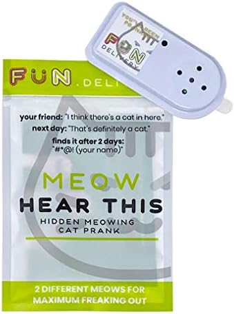 FUN delivery Meow Hear This: Hidden Cat Sound Prank Device to Prank Friends & Family – Fun Joke Toy for Parties & Offices – Perfect for Pranksters