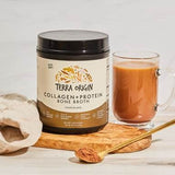 TERRA ORIGIN Collagen Protein Bone Broth Powder, Natural Collagen from Real Whole Food Sources with 17g Protein, for Hair, Skin, Nail and Joint Support, 20 Servings, Chocolate