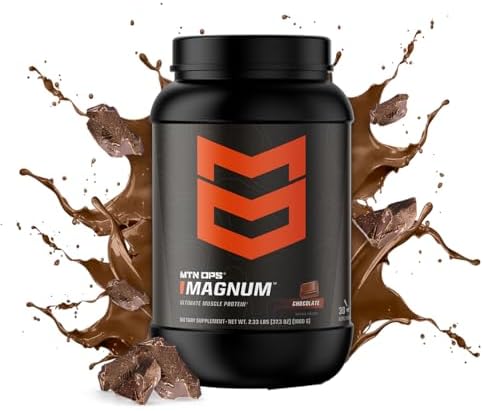 MTN OPS Magnum Chocolate Protein Powder, 23g of Whey Isolate Protein & Milk Protein with BCAAs, Zero Sugar & Gluten Free 30-Serving Tub