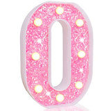 Pooqla LED Marquee Letter Lights, Light Up Pink Letters Glitter Alphabet Letter Sign Battery Powered for Night Light Birthday Party Wedding Girls Gifts Home Bar Christmas Decoration, Pink Letter O