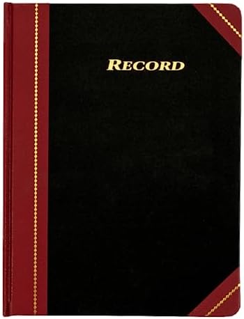 Adams Record Ledger, 8.25 x 10.75 Inches, 5 Squares per Inch, 300 Tinted Pages, Black and Maroon (ARB810R3M)