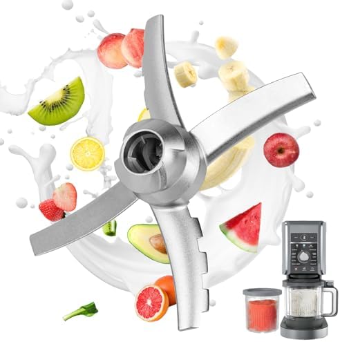 Compatible with ninja Creami Deluxe Blade Paddle,NC501 NC500 CN501CO Creamerizer Paddle Compatible with ninja Creami Blade Replacement Part，NC500 Series Stainless Steel Ice Creami Paddle