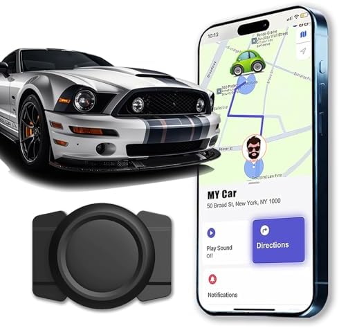 GPS Tracker for Vehicles Mini Real-Time Magnetic Tracking Device Weatherproof Case No Monthly Fee Compatible with Apple Find My iOS Only Best Hidden Car Tracker for Full Global Coverage