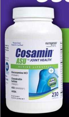 Cosamin ASU Joint Health Active Lifestyle Glucosamine HCl Chondroitin Sulfate AKBA 230 Capsules (2 Bottles (460 Capsules))