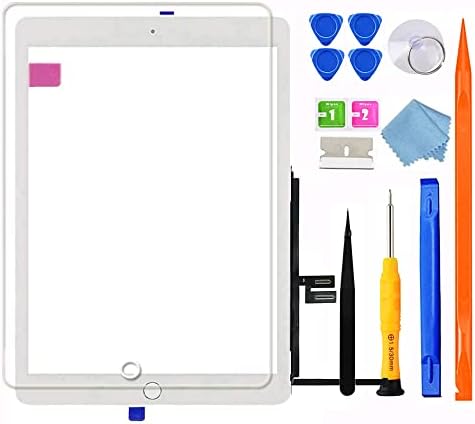 for iPad 7/8 (7th 8th Gen) Screen Replacement Digitizer Glass Repair Kit A2197 A2198 A2200 A2270 A2428 A2429 A2430, for iPad 7th 8th Generation 10.2" Touchscreen Front Panel,+Home Button[No TouchID Chip]