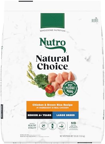 Nutro Natural Choice Senior Large Breed Dry Dog Food, Chicken and Brown Rice, 30 lbs.
