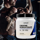 Nutricost Creatine Monohydrate Micronized Powder 500G, 5000mg Per Serv (5g) - Micronized Creatine Monohydrate, 100 Servings, 17.9 Oz