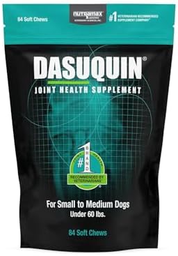 Nutramax Laboratories Dasuquin Joint Health Supplement for Small to Medium Dogs - With Glucosamine, Chondroitin, ASU, Boswellia Serrata Extract, Green Tea Extract, 84 Soft Chews