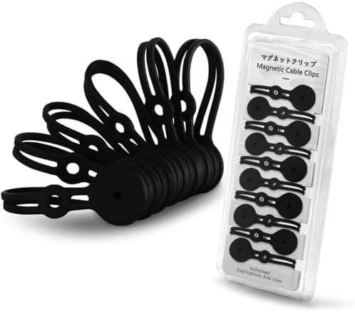 Magnetic Cable Ties 10 Pack, Silicone Cable Ties Charging Cord Organizer Travel Cable Management Straps Headphone Cord Wrap Reusable & Sturdy Cable Winder