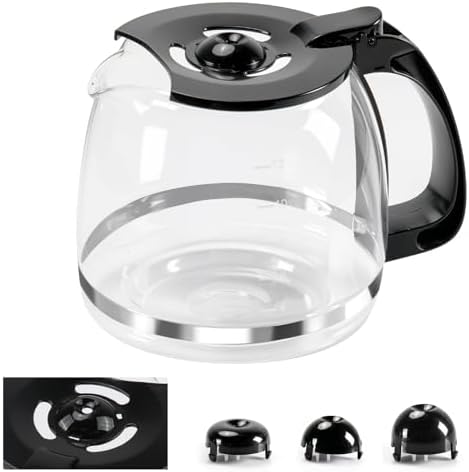 Coffee Machine Replacement 12CUP Glass Carafe, Fit With Hamilton Beach 49902/04 Coffee Maker, 12 cup coffee maker 49902 49904 49915 49905 49317 49467 49611 49934 46290 46299 46293 43874 49630 49615