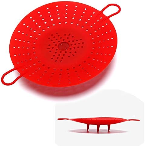 Silicone Vegetable and Food Steamer Basket,Good Grips Silicone Steamer for Instant Pot-8.5 in,Red