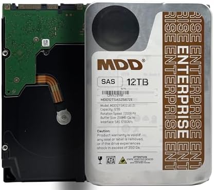 MDD MAXDIGITALDATA 12TB 7200RPM 256MB Cache SAS 12.0Gb/s 3.5inch Internal Enterprise Hard Drive (MDD12TSAS25672E) - [ NOT a SATA HDD ] (Renewed)