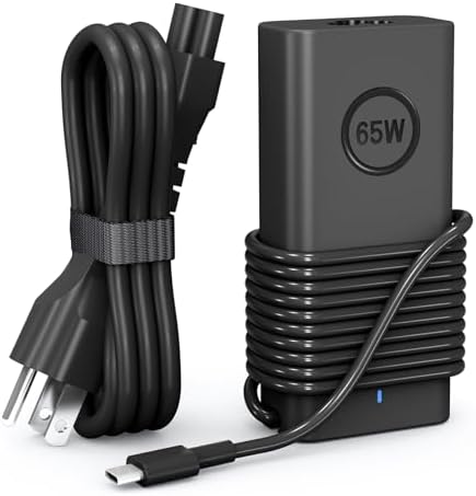 65W USB-C Dell Laptop Charger for Dell XPS 13 and Dell Latitude Charger 3340 3440 3540 3550 5420 5430 5520 5320 5340 5440 5550 7440 7490 7640 7410 7310 2-in-1 9440 2in1 Laptop - Power Cord Included
