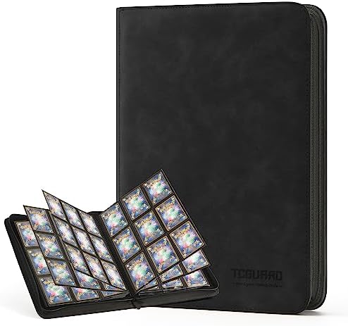 Trading Card Binder, 9 Side Loading Pocket Card Album Hold Up to 540 Cards, Zipper Binder for Cards Collection, TCG Card Holder for Game Card, Sports Card, Yugioh, MTG etc.