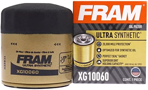 FRAM Ultra Synthetic Automotive Replacement Oil Filter, Designed for Synthetic Oil Changes Lasting up to 20k Miles, XG10060 with SureGrip (Pack of 1)