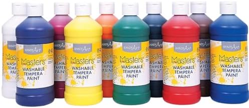 Washable Tempera Paint Set (10 Bright Colors) Craft and Learning Activities for Kids (1)