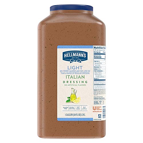 Hellmann's Light Italian Salad Dressing Jug Gluten Free, No Artificial Flavors or High Fructose Corn Syrup, Colors from Natural Sources, 1 gallon (Pack of 1)