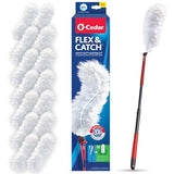 O-Cedar Flex & Catch Heavy Duty Dusting Kit with 15 Disposable Duster Refills | Extendable 3 Ft Handle with Stay-On Duster Hook | Traps 3X More Dust Than Feather Dusters