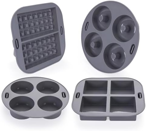 EM Silicone Air Fryer Liners Set of – Reusable Air Fryer Accessories with Cupcake, Donut, Brownie, Waffle Molds – Heat-Resistant, Food-Grade Silicone for Ninja, Gourmia.