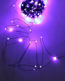 Twinkle Star 39.4 FT 120 LED Outdoor Solar String Lights, Solar Powered Halloween Decorative Fairy Lights with 8 Modes, Waterproof Black Wire Light Christmas Patio Yard Wedding Party, Purple, 2 Pack