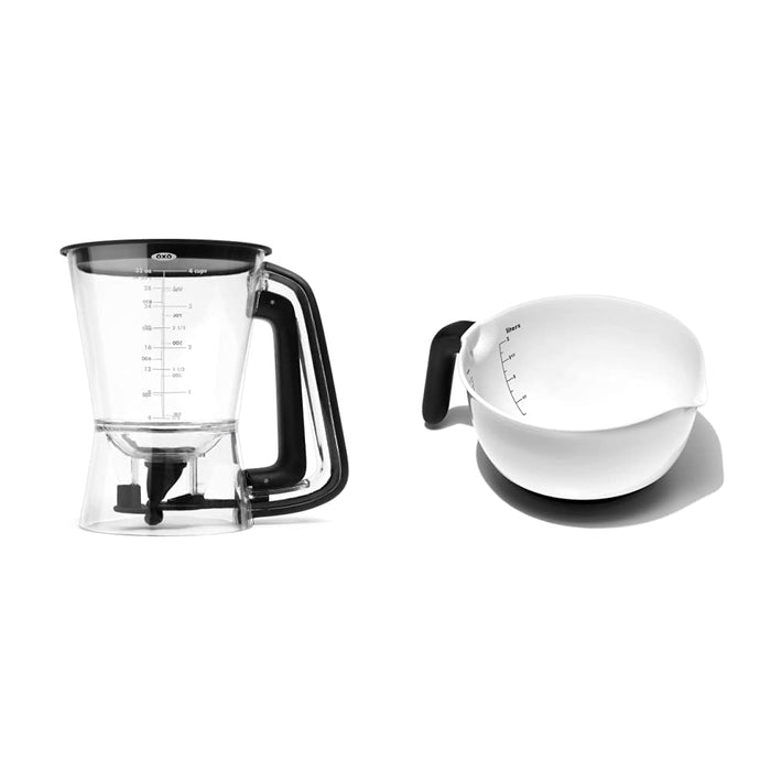 OXO Good Grips Precision Batter Dispenser & Good Grips 2QT Batter Mixing Bowl, White