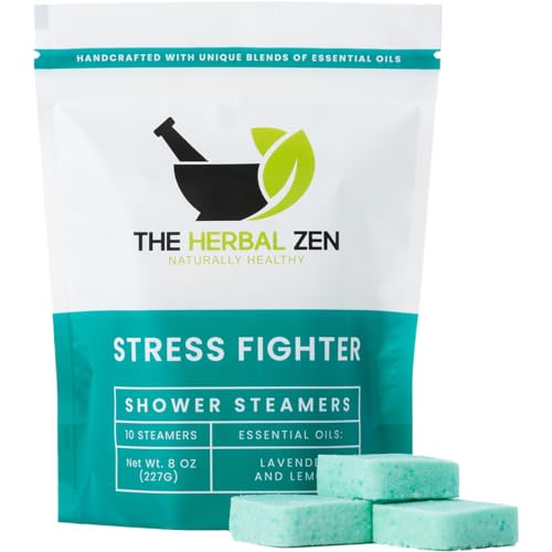 Stress Fighter Shower Steamers Aromatherapy with Essential Oils, Made in the USA Shower Bombs, Shower Bomb Aromatherapy, Relaxing Gifts for Women, Spa Day Gift, Birthday Gift