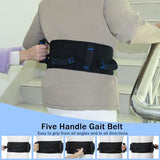 Leetye Mei Gait Belts Transfer Belts for Patient Care Seniors, Gait Belt for Physical Therapy Adjustable Transfer Belt with Quick Release Buckle Anti-Slip Function (5 Handles)