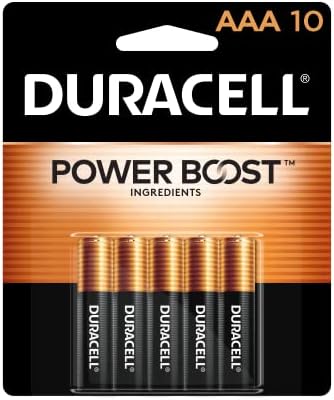 Duracell Coppertop AAA Batteries with Power Boost Ingredients, 10 Count Pack Triple A Battery with Long-lasting Power, Alkaline AAA Battery for Household and Office Devices