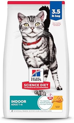 Hill's Science Diet Indoor, Adult 1-6, Easy Litter Box Cleanup, Dry Cat Food, Chicken Recipe, 3.5 lb Bag