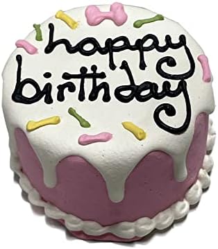Bubba Rose Biscuit Company: Pink Dog Birthday Baby Cake - Crunchy Biscuit Texture - Natural Gourmet Pet Treat - Dog Cake - 3 inch 1 Count - Made in The USA