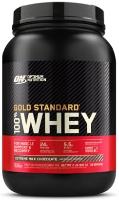 Optimum Nutrition Gold Standard 100% Whey Protein Powder, Extreme Milk Chocolate, 2 Pound (Pack of 1) (Packaging May Vary)