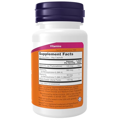 NOW MK-7 Plus with K1 & MK-4-90 Veg Capsules