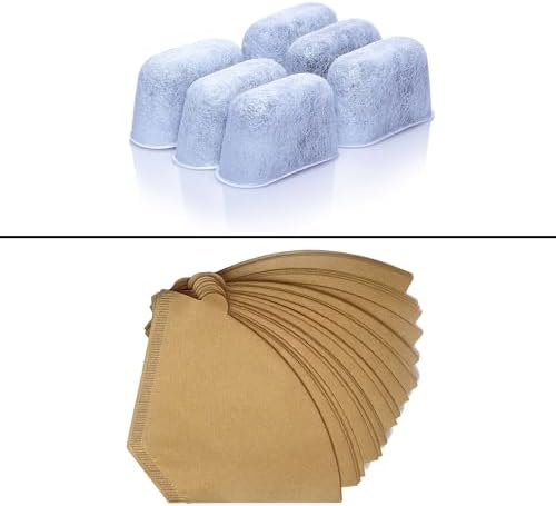 6 Water Filters and 100 Unbleached Coffee Filters for Cuisinart
