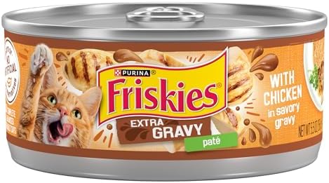 Purina Friskies Gravy Pate, Wet Cat Food Extra Gravy Pate With Chicken in Savory - (Pack of 24) 5.5 oz. Cans