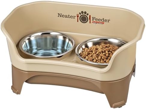 Neater Feeder Express Mess Proof Dog Bowls Elevated for Large and Medium Sized Dog – Made in USA – No Spill Raised Dog Food Bowl Stand, Stainless Steel Dog Food and Water Bowl Set, Elevated Dog Bowl