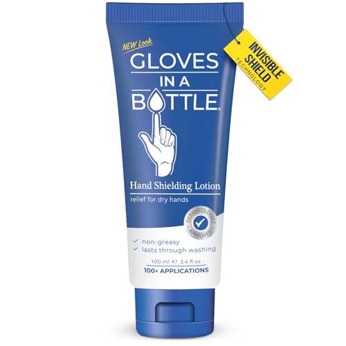 Gloves In A Bottle – Shielding Lotion for Dry Skin, Hand Lotion Travel Size, Protects & Restores Dry Cracked Skin– 3.4 oz..