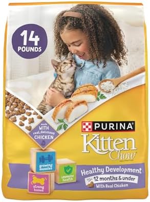Purina Kitten Chow Kitten Food Healthy Development with Real Chicken Dry Kitten Food - 14 lb. Bag