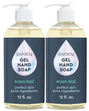 Puracy Gel Hand Soap - Perfect Skin, Pure Ingredients - with 15+ SuperPlant Ingredients for Clean, Soft, Smooth Skin, 99.09% from Mother Nature, Gently Scented Hand Wash, Ocean Mist, 12 Ounce (2-Pack)