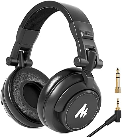 MAONO 50MM Drivers Studio Headphones AU-MH601 Over Ear Stereo Monitor Closed Back Headphones for Music, DJ, Podcast (Black)
