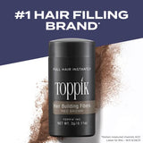 Toppik Hair Building Fibers, Medium Brown, 12g Fill In Fine or Thinning Hair Instantly Thicker, Fuller Looking Hair 9 Shades for Men & Women