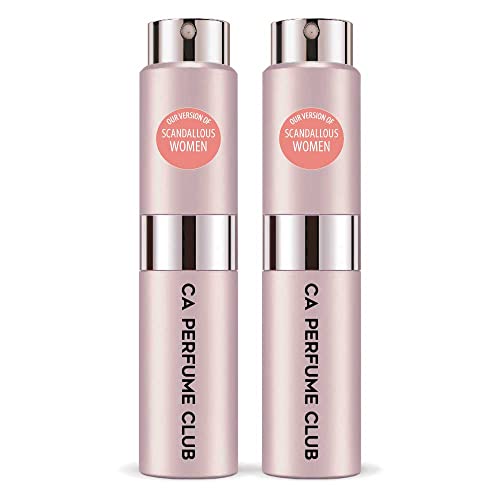 CA Perfume Impression of Jean P. Guiltier Scandalous For Women Replica Version Fragrance Dupes Concentrated Long Lasting Eau de Parfum Spray Refillable Atomizer Bottle 0.27 Fl Oz-X2