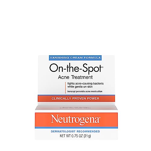 Neutrogena On-The-Spot Acne Treatment Gel with Benzoyl Peroxide - Gentle Face Acne Medicine for Acne Prone Skin, 0.75 oz