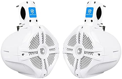 Rockville RWB65W Pair 6.5" White 2 Way 250 Watt Marine Wakeboard Tower Speakers