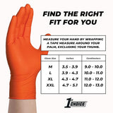 1st Choice 6 mil Mechanic Gloves, Nitrile Gloves Disposable Latex Free - XL Box of 100 Orange Nitrile Disposable Gloves