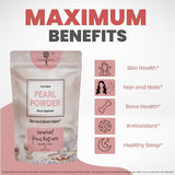 Pearl Powder Supplement for Skin Health - Anti-Aging, Antioxidant & Collagen Production - Healthy Eyes, Hair and Nails, Supports Immunity, Mood and Sleep - With Calcium and Amino Acids 60g 30 servings