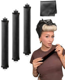 Heatless Hair Curler to Sleep in - Overnight Heatless Curls Blowout Rods Headband No Heat Curling Set, Jumbo Rods Hair Rollers Blowout Look for Long Hair Silk Hair Wrap for Sleeping Black