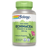 SOLARAY Echinacea Vitamin C & Zinc 850mg Plus Bioflavonoids, Echinacea Capsules for Healthy Immune Support, Vegan, Lab Verified, 60-Day Money-Back Guarantee, 50 Servings, 100 VegCaps