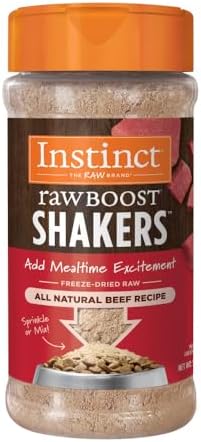 Instinct Raw Boost Shakers, Freeze-Dried Dog Food Powder Topper - Beef, 5.5 oz. Bottle